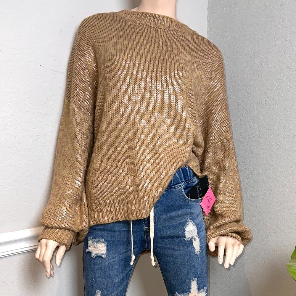 Knit Cheetah Oversized Sweater